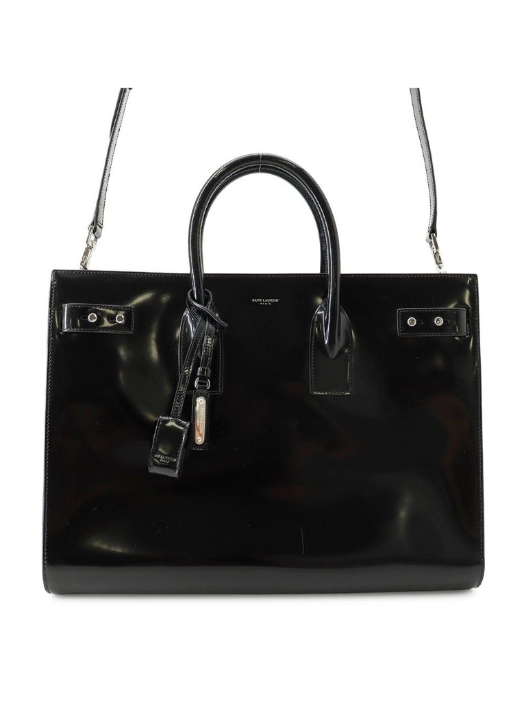 Saint Laurent Paris Business Bag Sac De Jour Large Patent Leather 2-Way